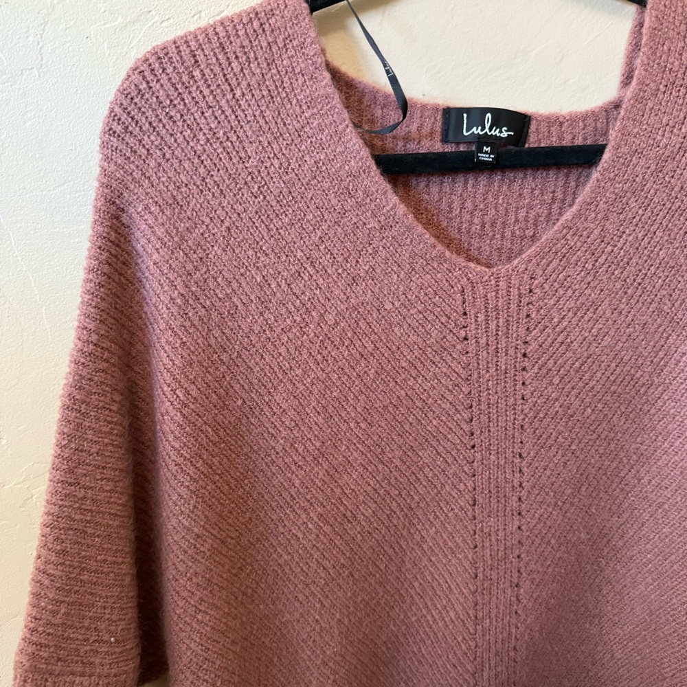 Lulu's Dusty Rose Off-the-Shoulder Sweater - Picture 6 of 9